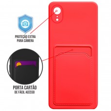 Capa para iPhone XR - Emborrachada Case Card Vermelha